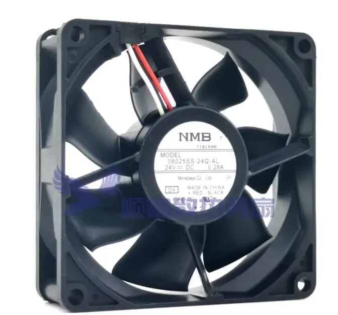 NMB 08025SS-24Q-AL DC 24V 0.28A 80x80x25mm 3-Wire Server Cooling Fan