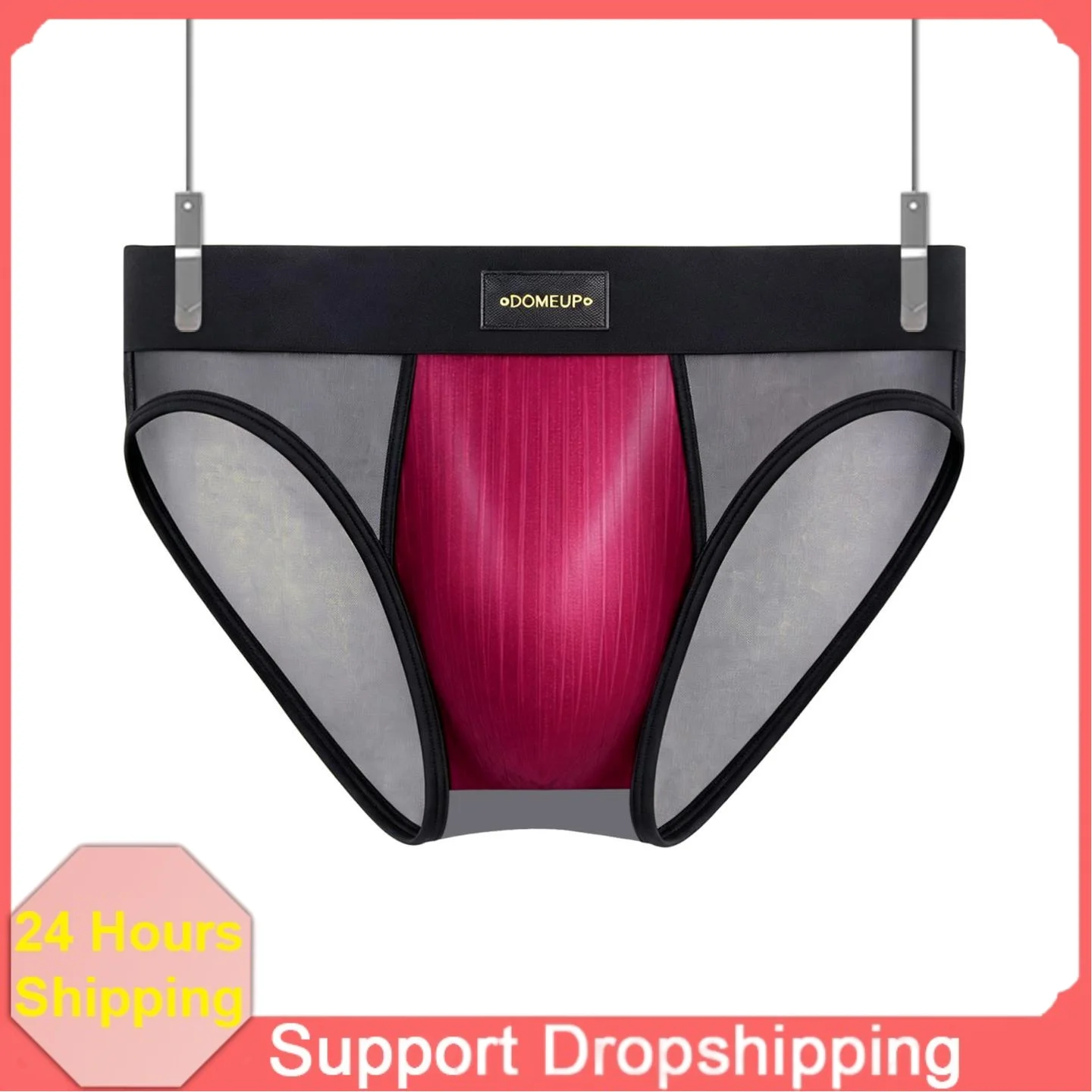 Male Lingerie Bulge Pouch Men Briefs See Through Mesh Nylon Elastane Breathable Low Waist Transparent Underwear