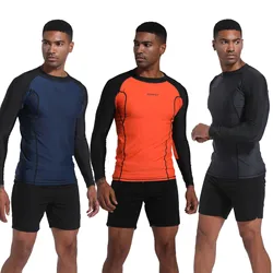 HOT Color Men's Long Sleeve Pro Surfing Shirt Sun Screen Surf Sweatshirt Rashguard UV50+ Protection Swimwear Replica Drop ship