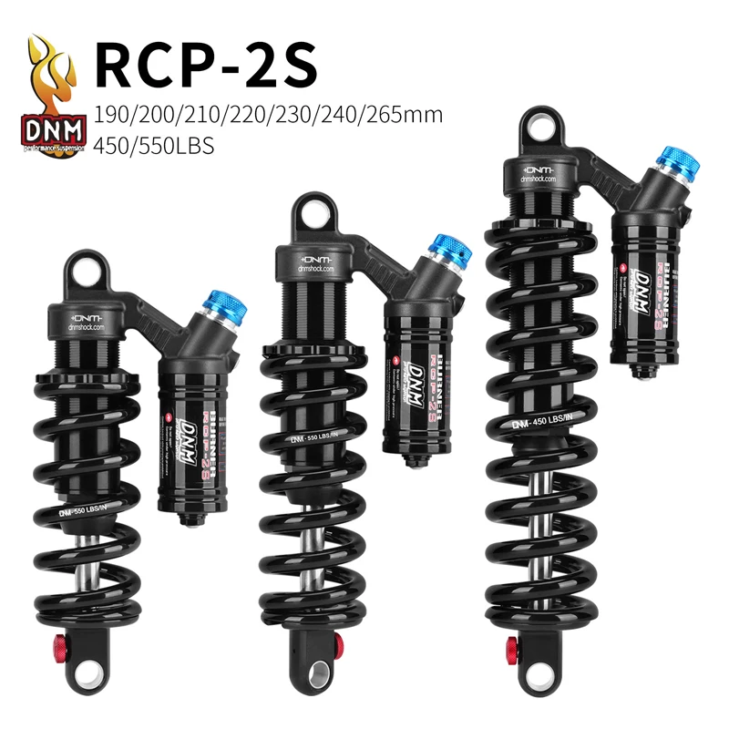 

DNM RCP2S 165mm/190mm/200/210/220/240mm Mountain Bike Rear Shock Absorber 550LBS Spring Soft Tail For AM/FR/DH/MTB Bicycle Shock