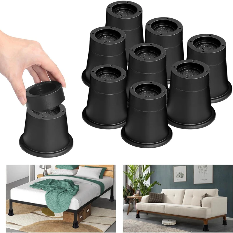 Elevador de muebles de alta resistencia, soporte redondo de goma para sofá, hasta 6000 libras, para sofá, mesa, cama, silla, elevador de patas inferiores, 4 Uds.