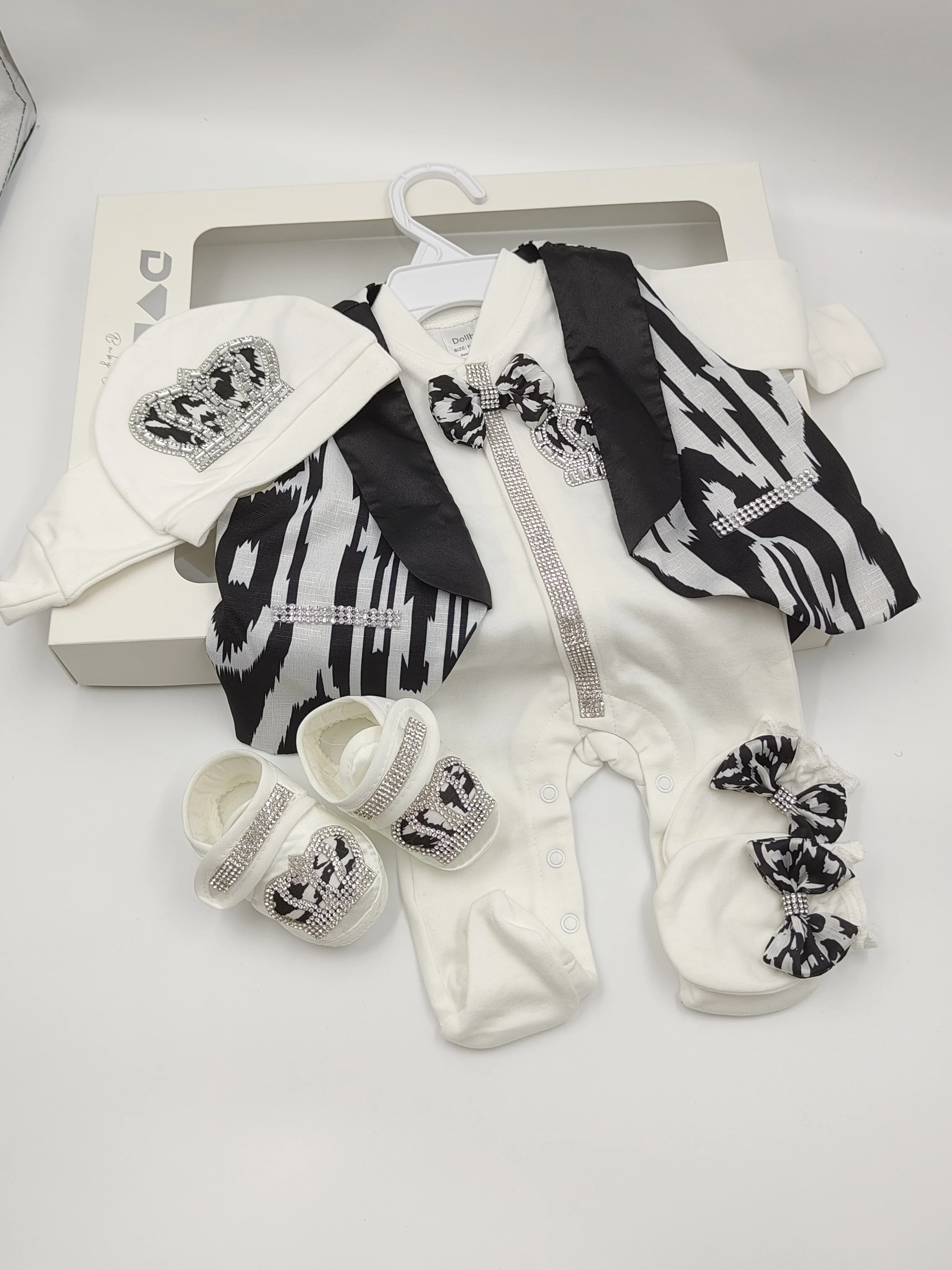 dollbling-ensemble-5-pieces-noir-blanc-pour-bebe-de-0-a-3-mois-–-couronne-accents-de-nœud-canon-de-pyjama-pour-body-pour-spectacle-photo-cadeau-de-vacances