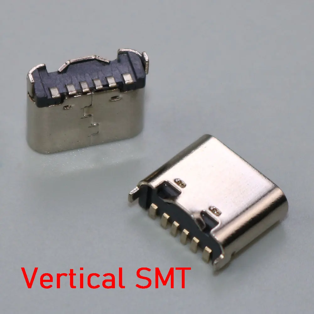 YuXi 5-10Pcs 6Pin Vertical SMT Socket Connector USB Type C 3.1 Female SMD For PCB design DIY High Current Charging — zdjęcie 4