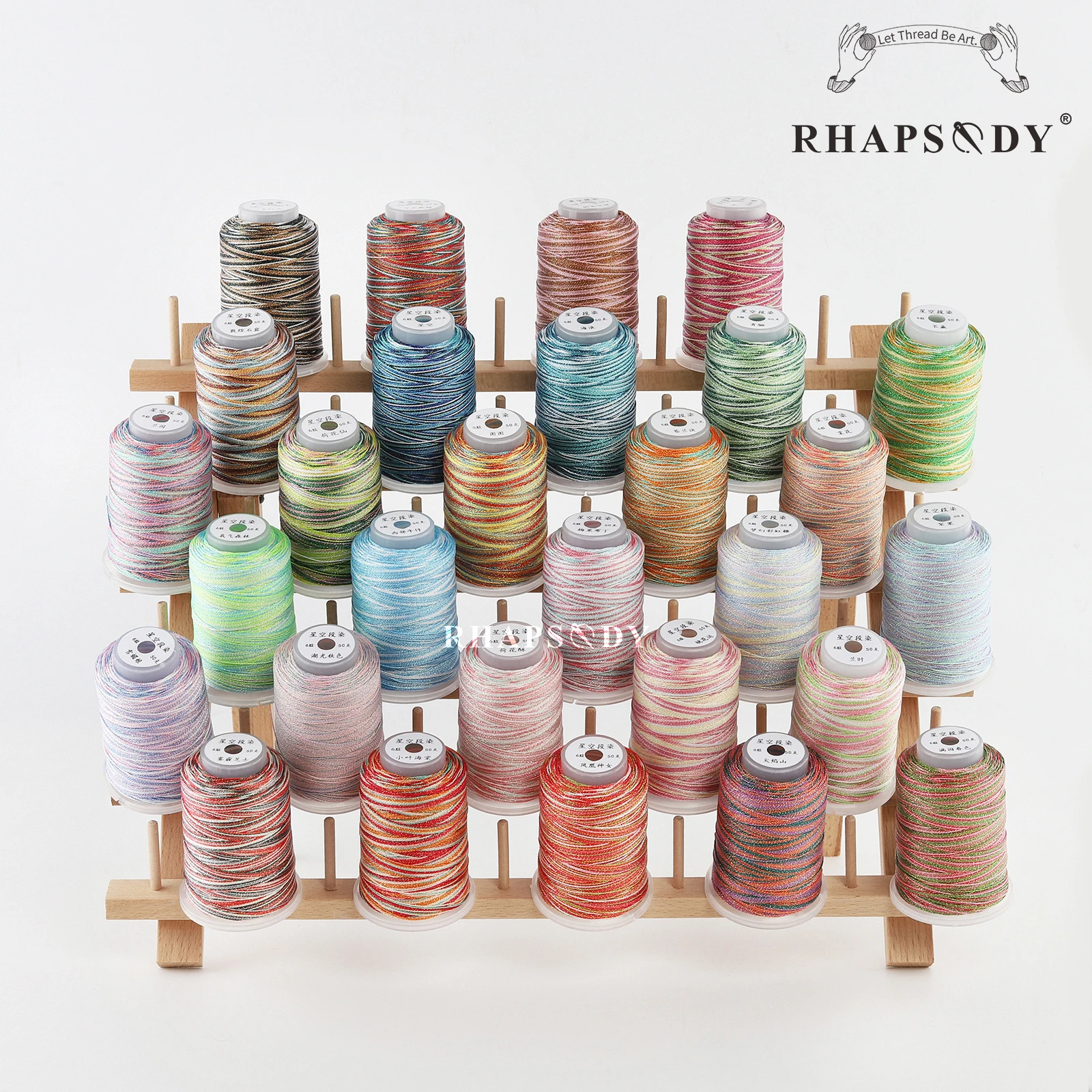 Rhapsody Super Glitter Star Thread Metallic  6Stands 260M 29 Variegated Colors Decorative Sewing Weaving  DIY Tatting Crochet