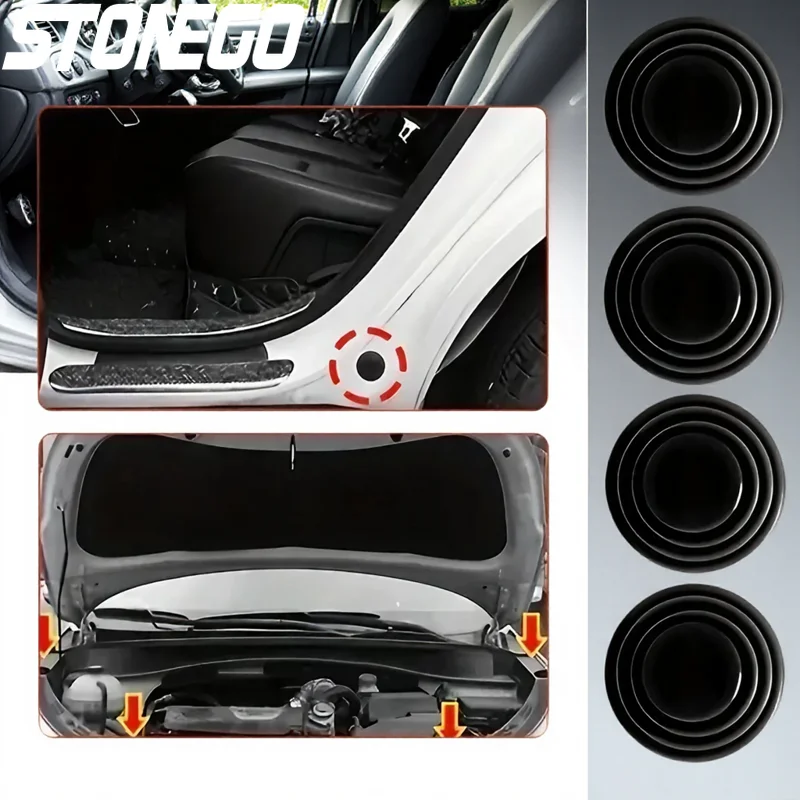 4Pcs Thickened Silicone Car Door Cushion Shockproof Soundproof Protection Pads for Auto Interior Accessories
