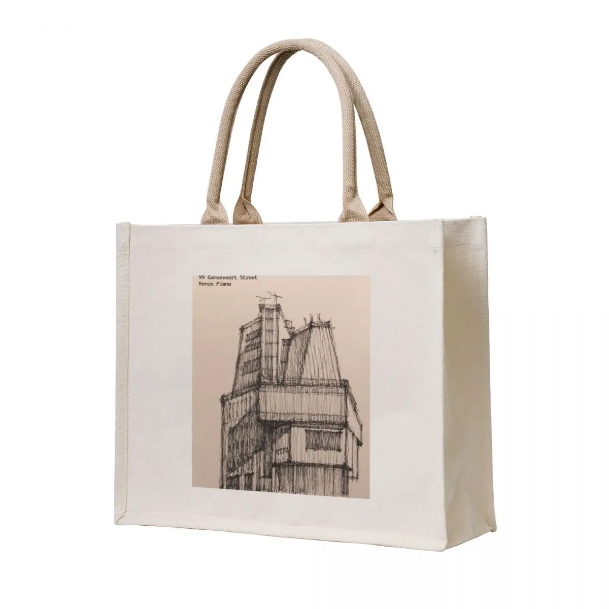 

Renzo Piano - The Whitney Sketch Tote Bag Big bag Women's tote bag Fabric Canvas