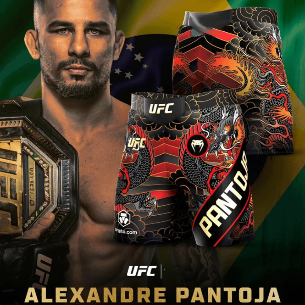 UFC الكسندر بانتوجا بطولة قصيرة سراويل الملاكمة الرجال تنفس سرعة التجفيف القتال السراويل الشارع موضة السراويل غير رسمية ﻿