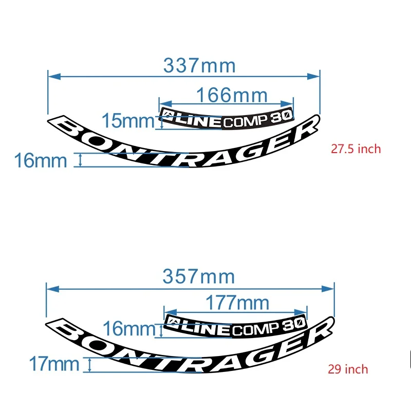 Mountain Bike Wheel Sticker for 2020 Bontrager Line Comp 30 Waterproof Sunscreen Antifade MTB Road Bicycle Decals Free Shipping