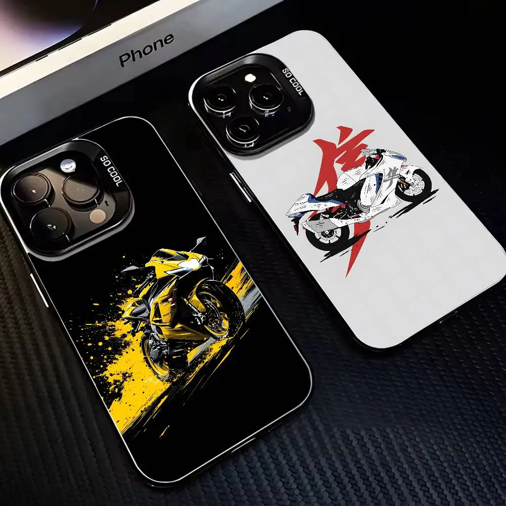 

Чехол для телефона мотоцикла S H-Hayabusa-A для iPhone17,16,15,14,13,12,11 Plus, Pro Max, черный матовый противоударный чехол