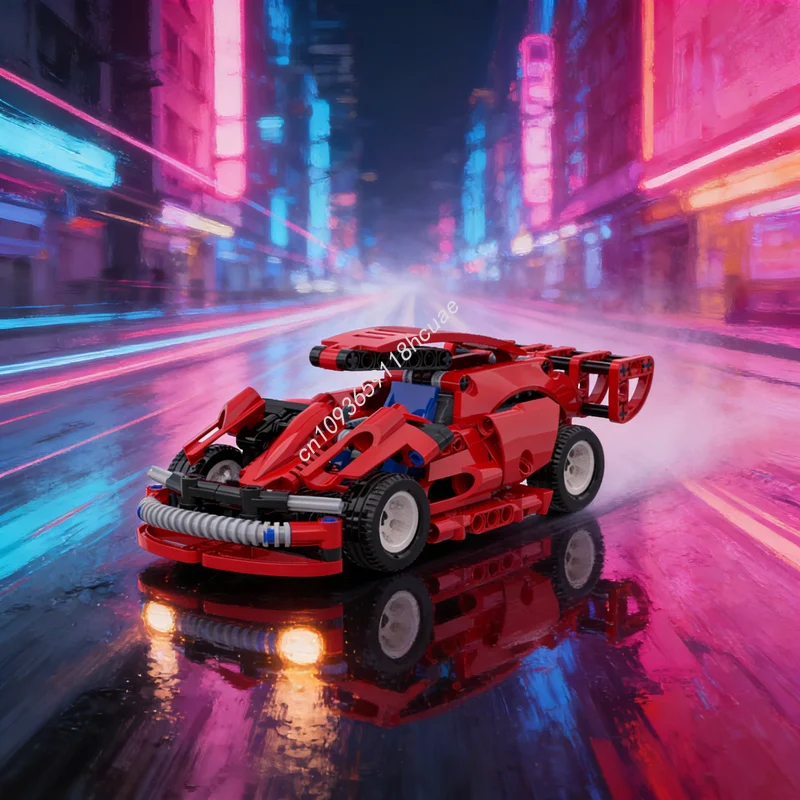 

214 деталей, конструктор MOC, машинка с инерционным приводом, техническая модель, архитектурная игрушка, рождественский подарок, развивающая игрушка, креативный конструктор DIY