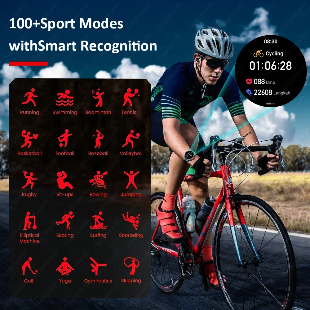 2024 New Men's Smart Watch - 3ATM Waterproof, Original Design, Bluetooth Call, Health Monitor, Flashlight, 100+ Sports Modes.