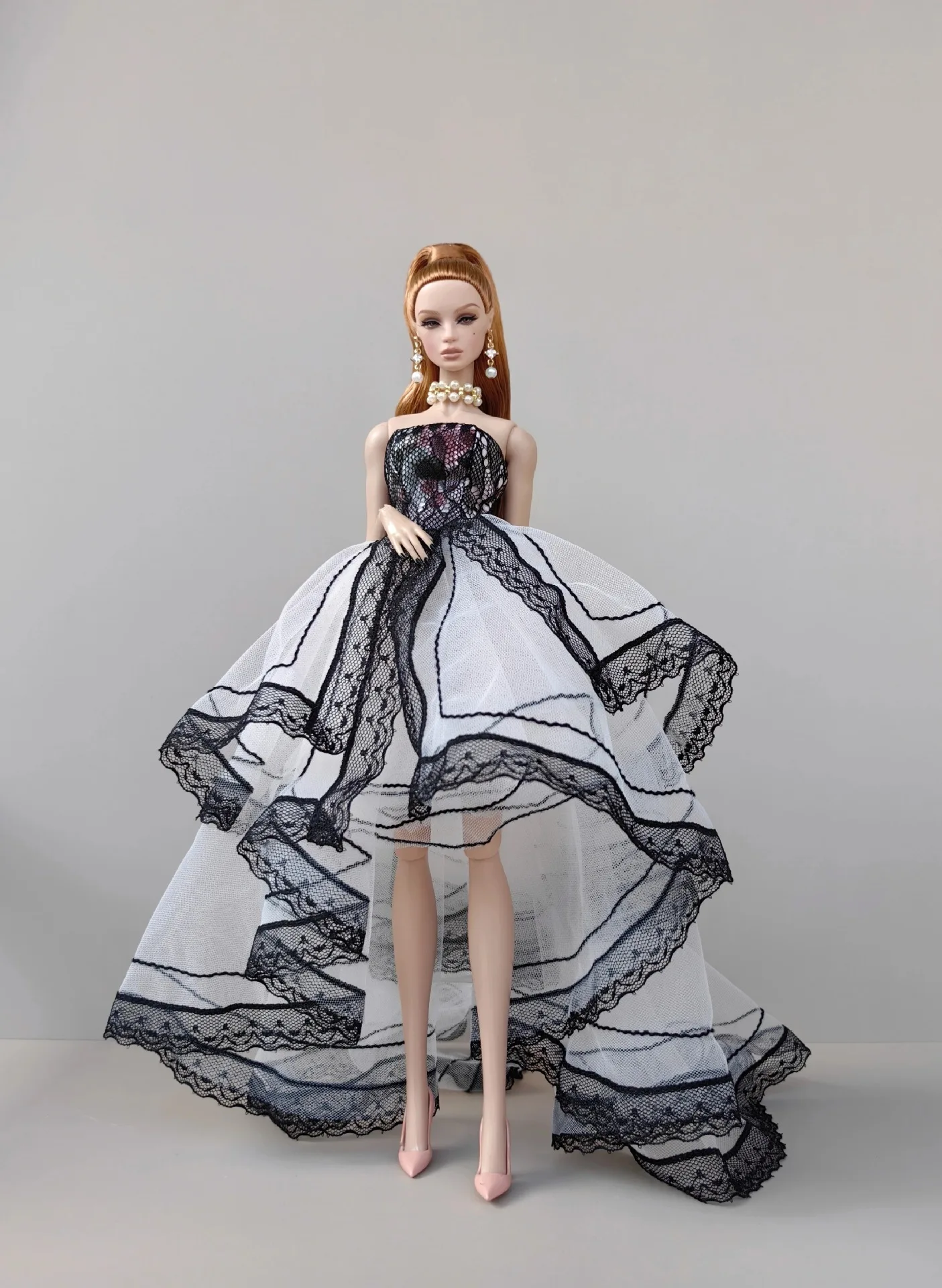 1/6 Doll Clothes Accessories Fashion Lace Irregular Wedding Dress Premium Evening Gowns For 30cm FR Babi Supermodel Doll