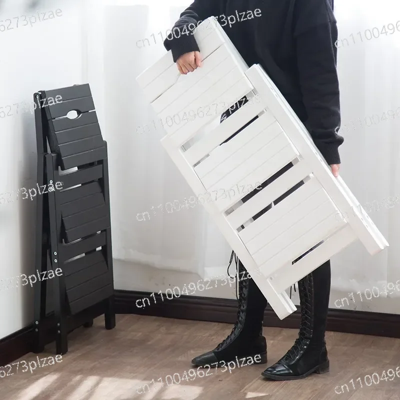 Multifunctional Household Step Ladder Solid Wood Foldable Design