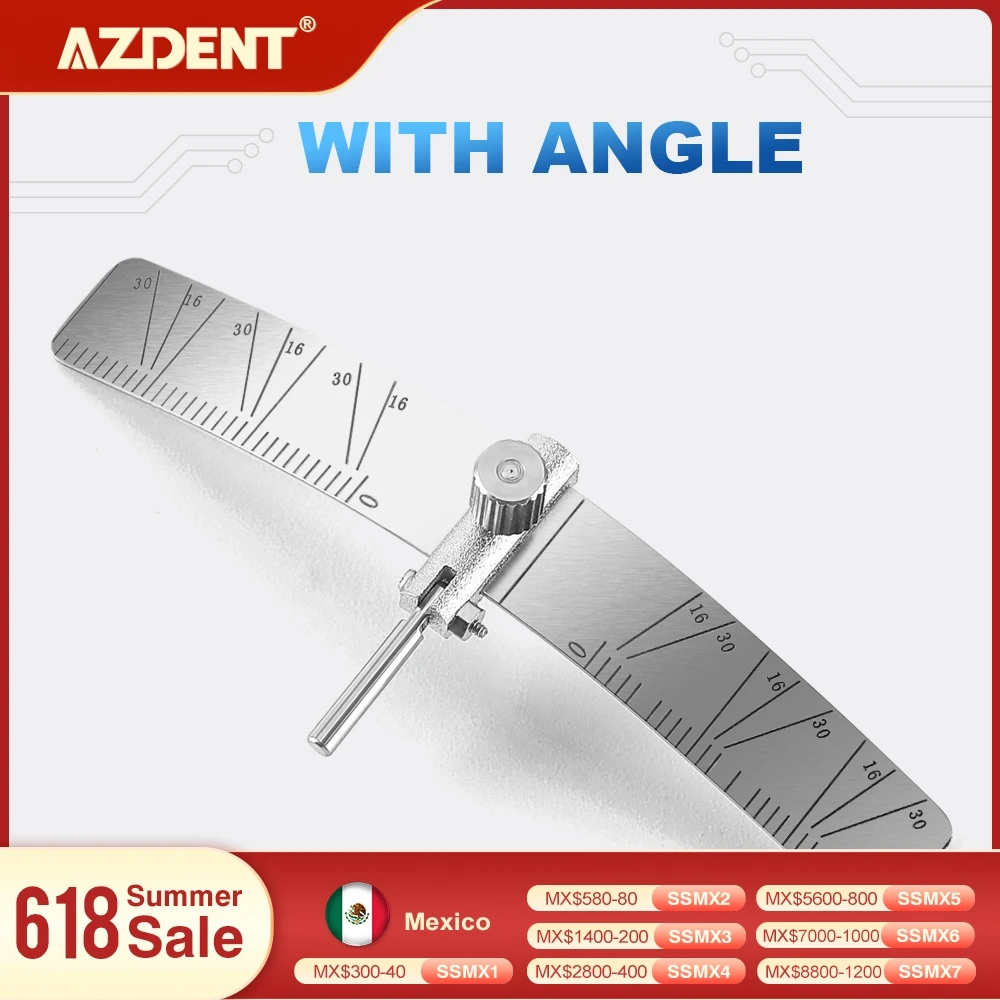 AZDENT Dental Implant Locating Guide 2 Angle Ruler Set Surgical Planting Positioning Locator Gauge Autoclavable Lab Instrument