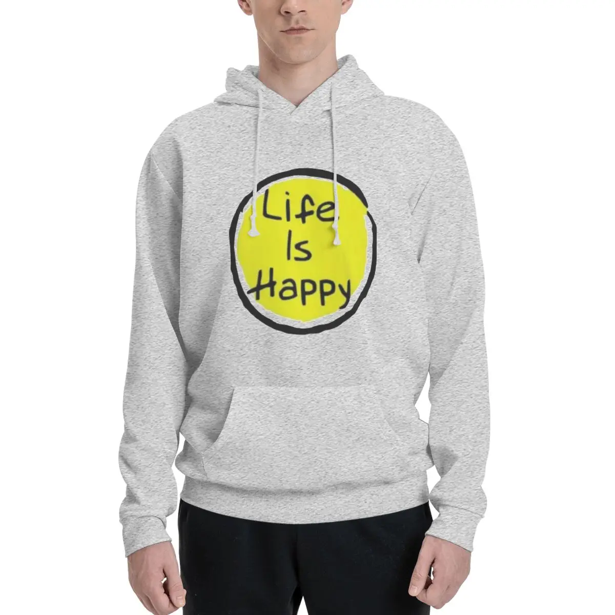 Life Is Happy Always Sunny Cool Positive Funny Vintage Polyester Hoodie Men's sweatershirt Warm Dif Colors Sizes