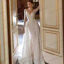 Gorgeous Wedding Dresses Pretty Bridal Gowns Lace Appliques Detachable Train Mermaid 2025 Luxury Vestidos De Novia Customized