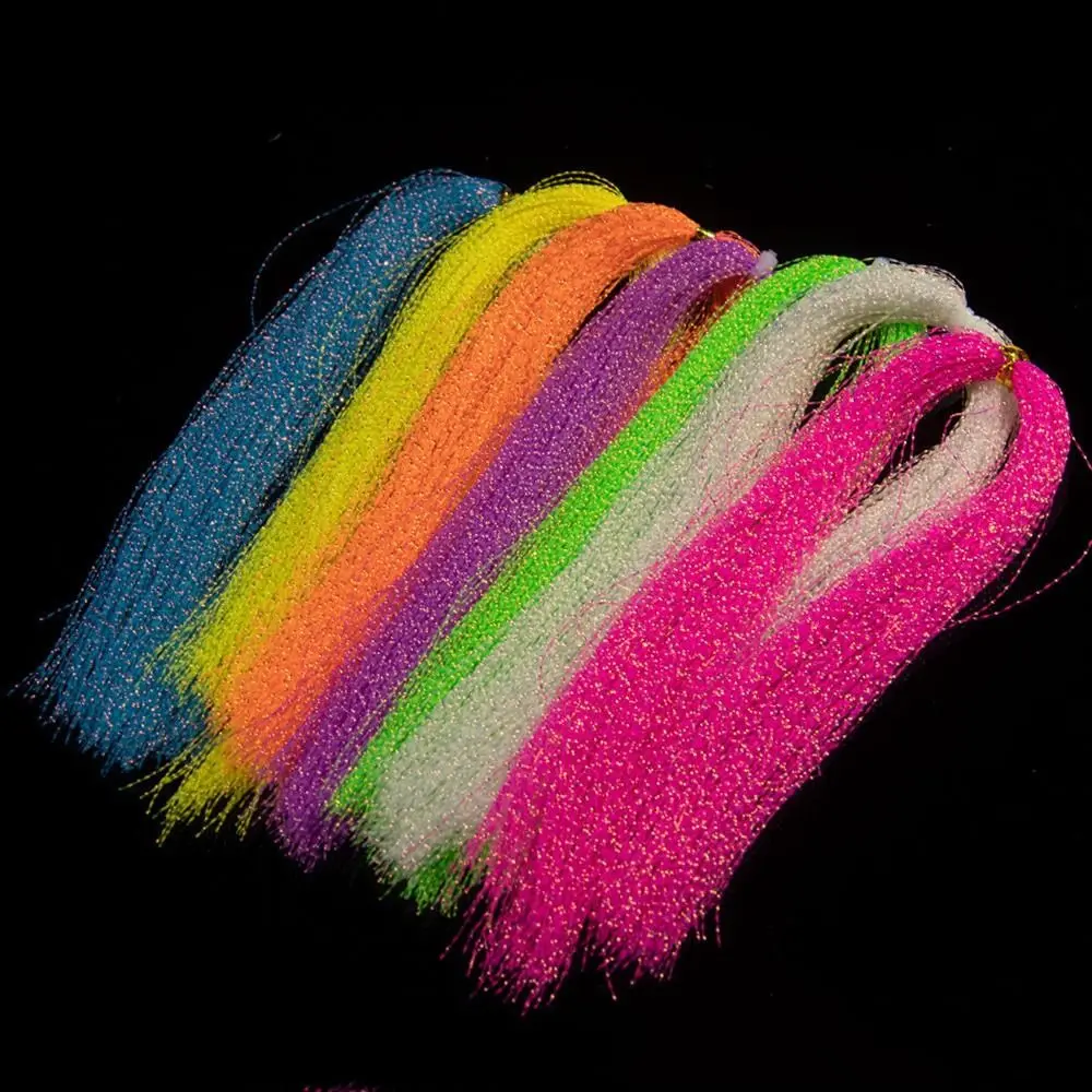 

Вспомогательные крючки с мишурой, витая леска Flashabou Crystal Flash Strands, материал для изготовления приманок, вспомогательный крючок для завязывания нахлыстом, мишура