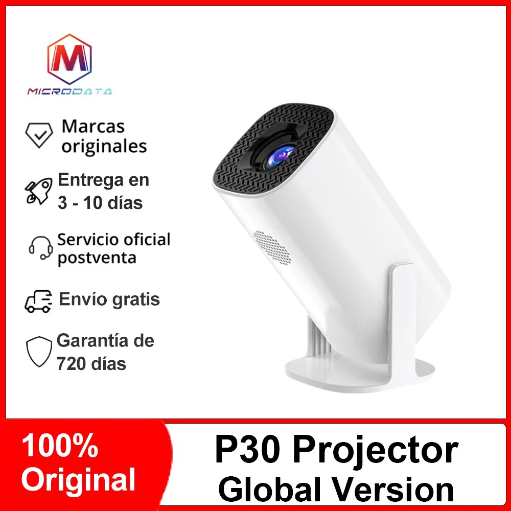 Proyector portátil P30, compatible con 4K, 1280x720P, BT5.4, 200 ANSI, Android 11, Wifi6 Dual, Keystone automático, proyector de cine en casa al