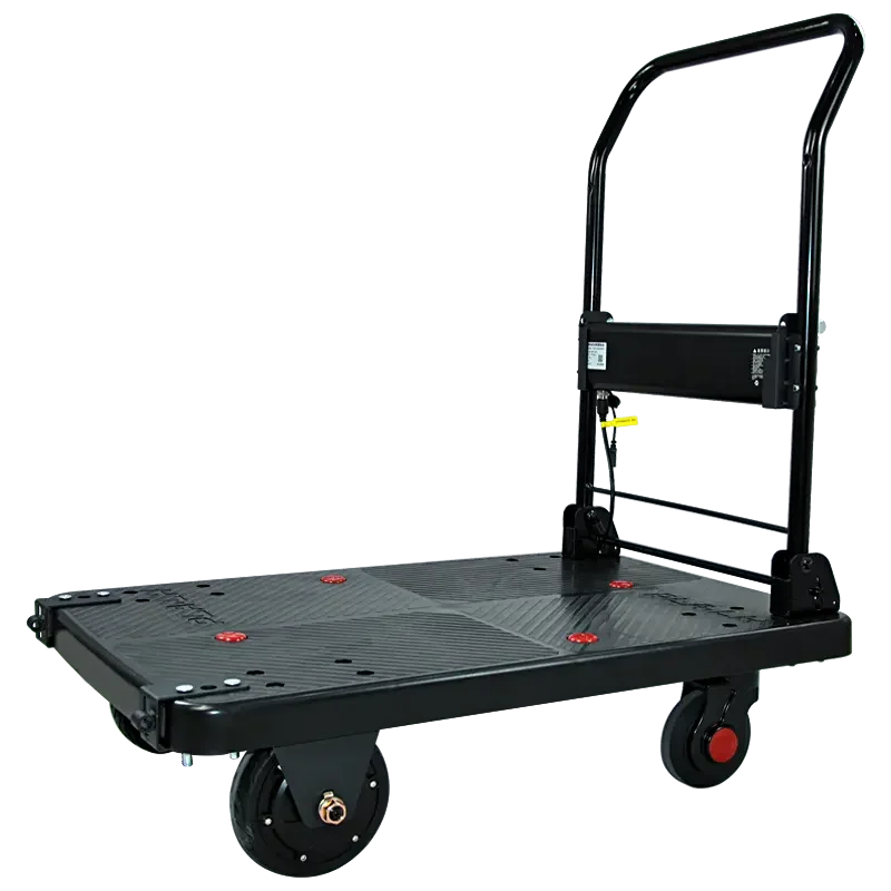 Uni-Silent 300kgs Capacity Heavy D uty Electric Platform Hand Truck Electric Folding Warehouse Trolley Cart US300-DX-E-FY