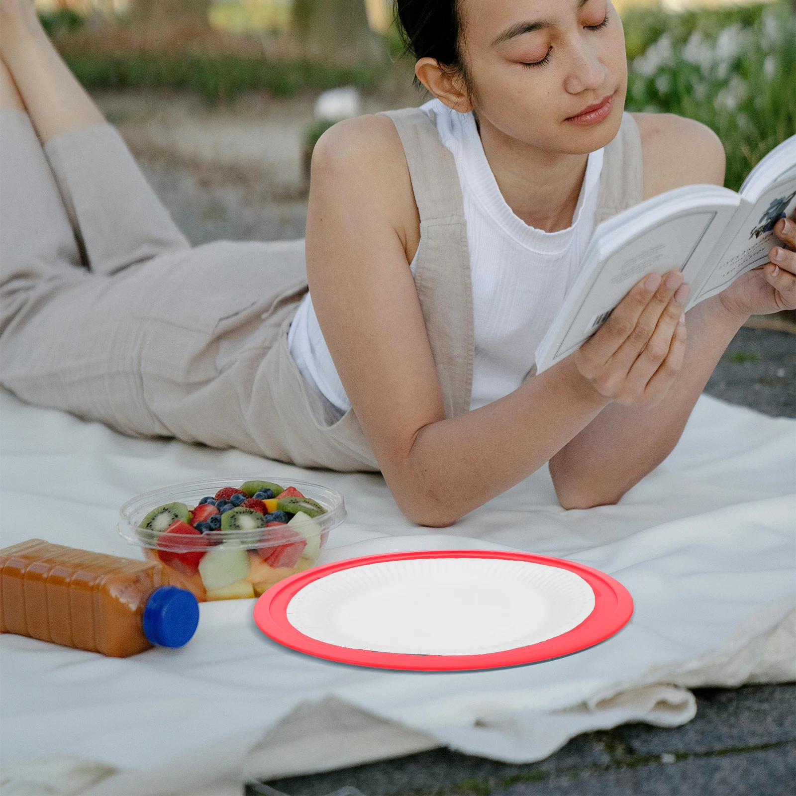 

8Pcs Reusable Paper Plate Holders 9 Inch Capacity Sturdy Portable Base for Outdoor Bbq Picnic Camping Dinner Plate Support