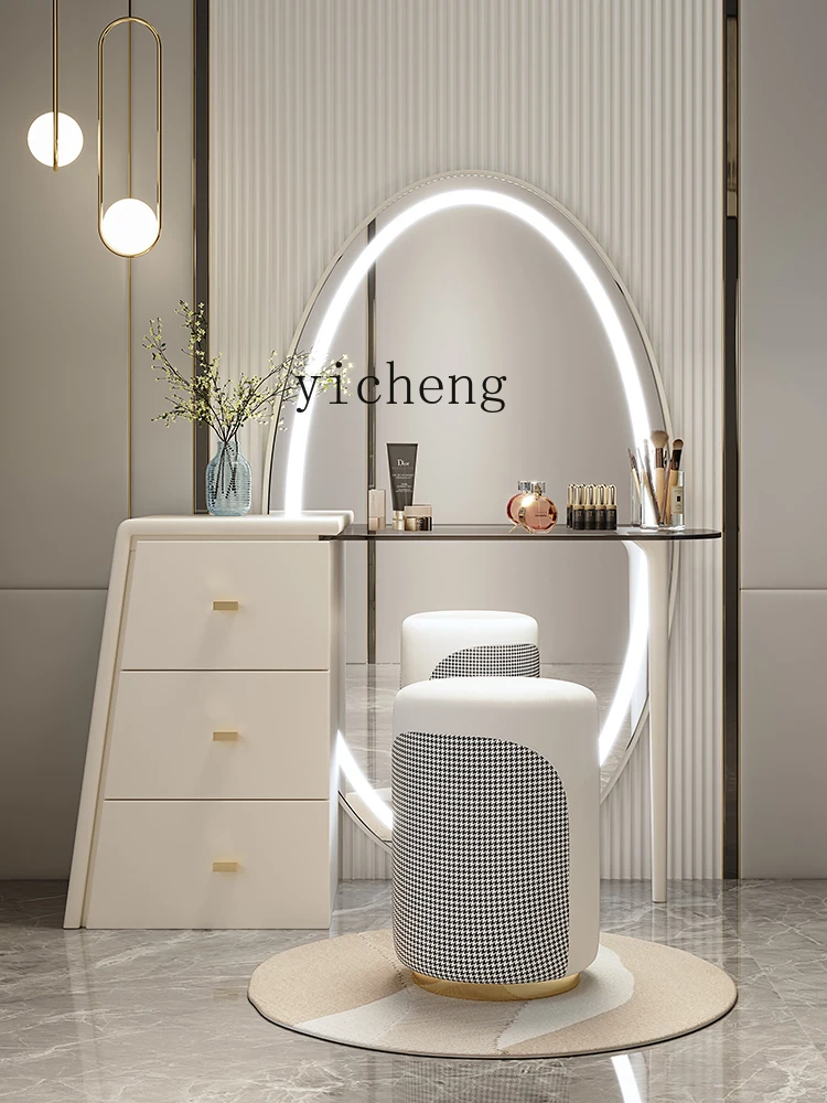 

ZC solid wood dresser bedroom modern simple full body makeup mirror bedside table makeup table integrated