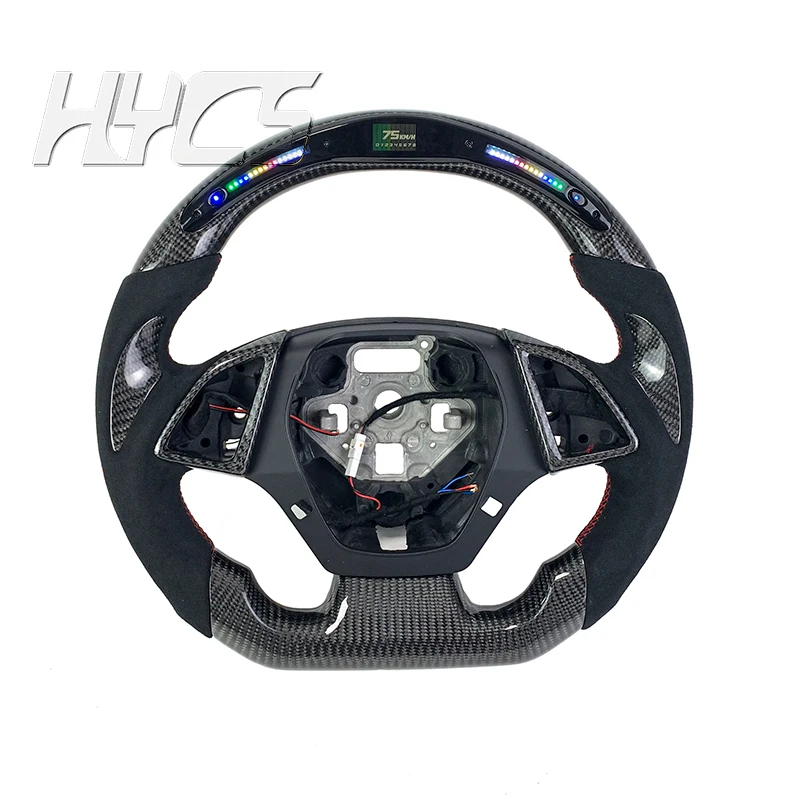 Car Interior Accessories LED Forged Carbon Fiber Steering Wheel for  Corvette Camaro SS ZL1 RPM  2016-2023 Model