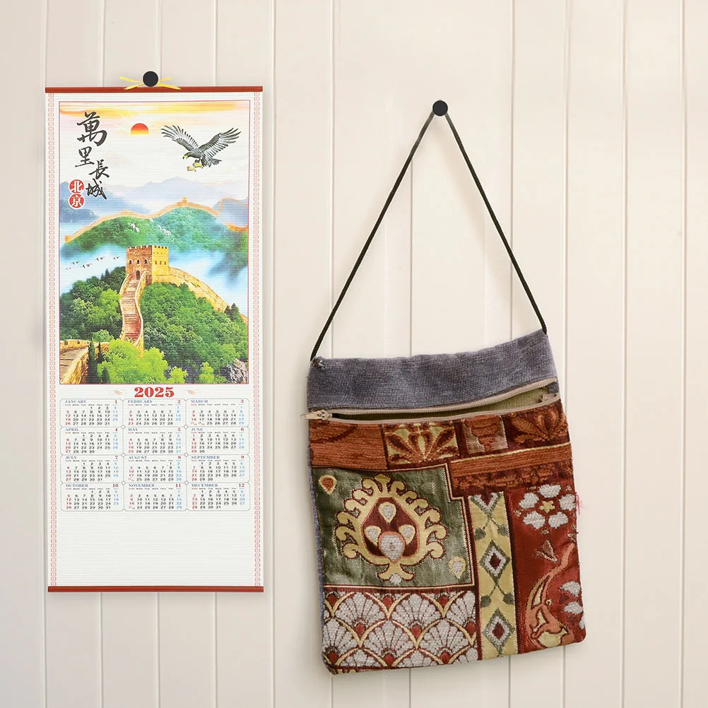 

2Pcs Year of Snake 2025 Chinese Lunar Wall Calendar Hd Rattan Scroll Monthly Calendar Spring Festival Decor 2025 Daily Calendars