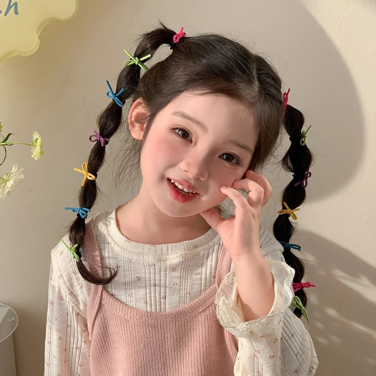 10PCS/Bag Mini Sweet Bow Hair Clips Princess Girl Braided Headwear Colorful Bowknot  Summer Barrettes Kids Hair Accessories