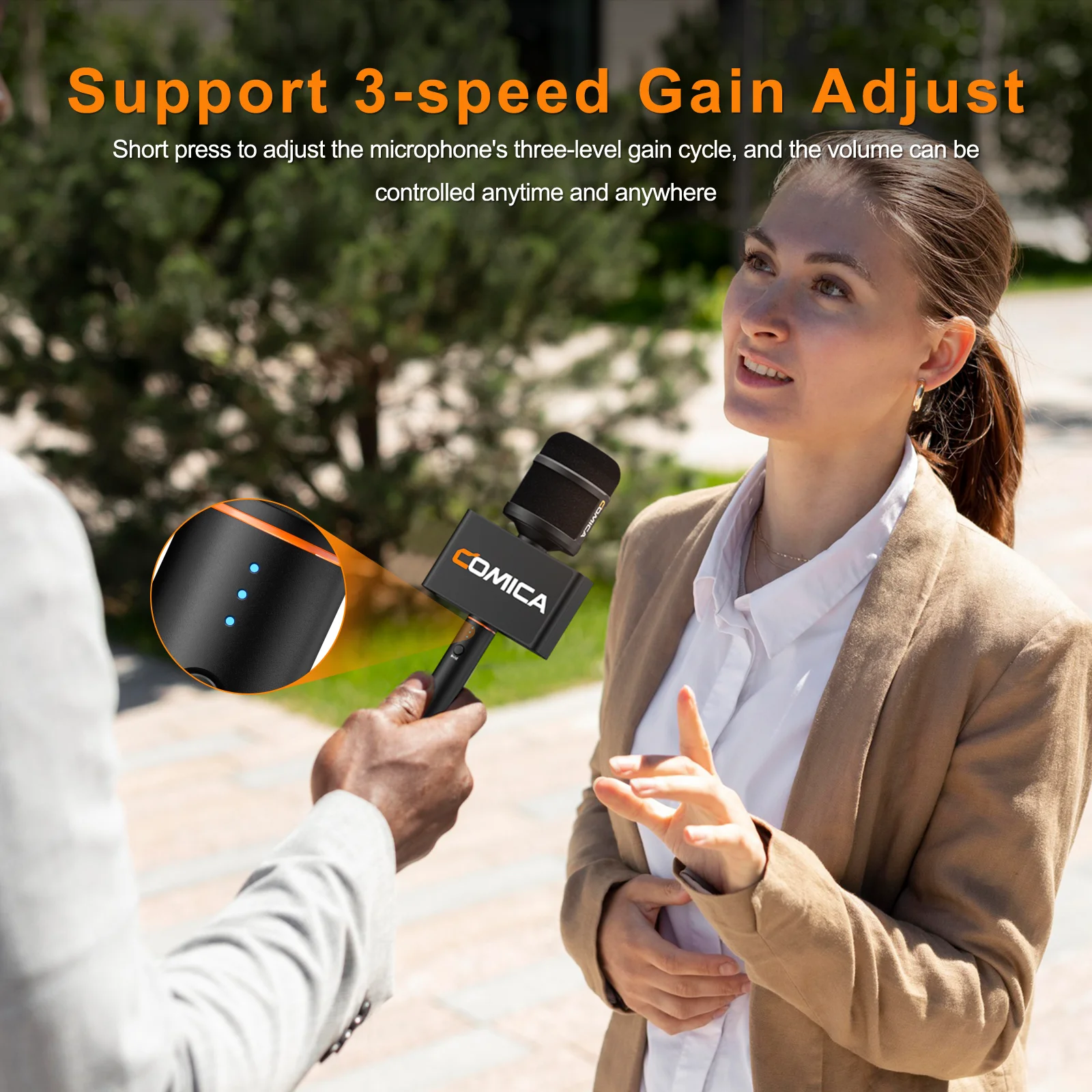 Comica Revo S Wireless Reporter Microphone for Smartphone Windows for podcasting, report, interview, video recording, live strea