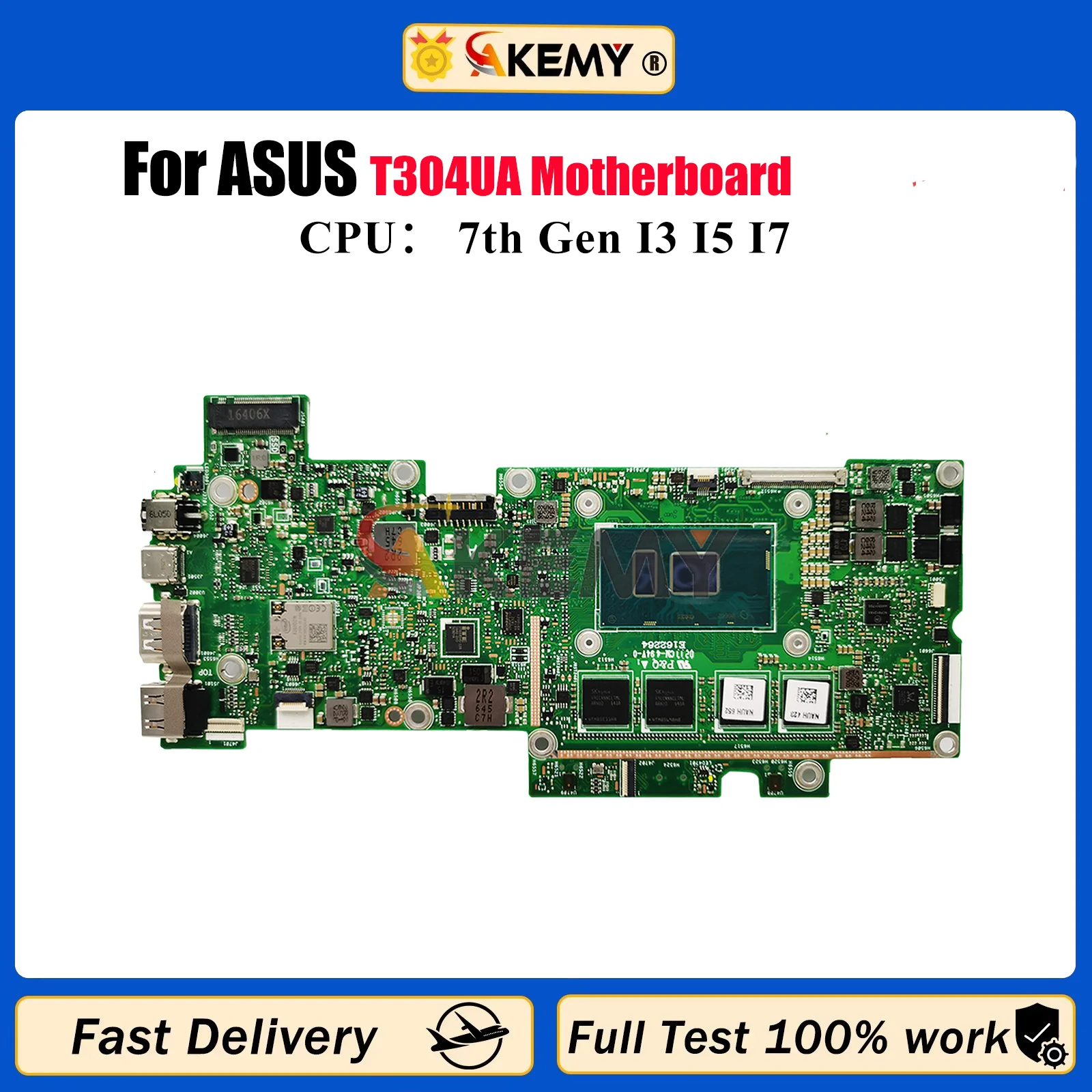 

T304UA Laptop Motherboard For ASUS Transformer T304U T304UA Notebook Mainboard With I3 I5 I7 CPU 100% tests OK fast shipping stk