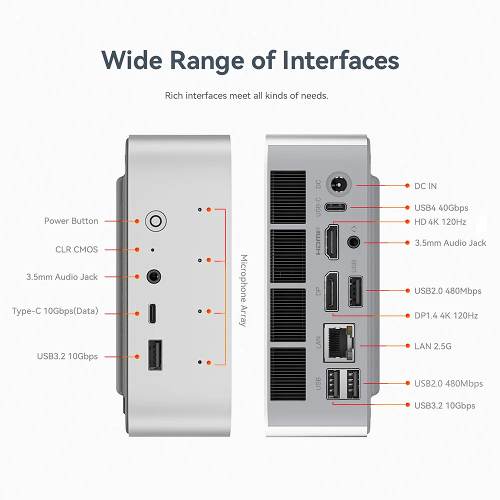 Beelink SER9 HX370 Powerful Mini AI PC AMD 32GB LPDDR5 1TB SSD USB4 2.5Gbps Wifi6 BT5.2 for Home Desktop Computer SER