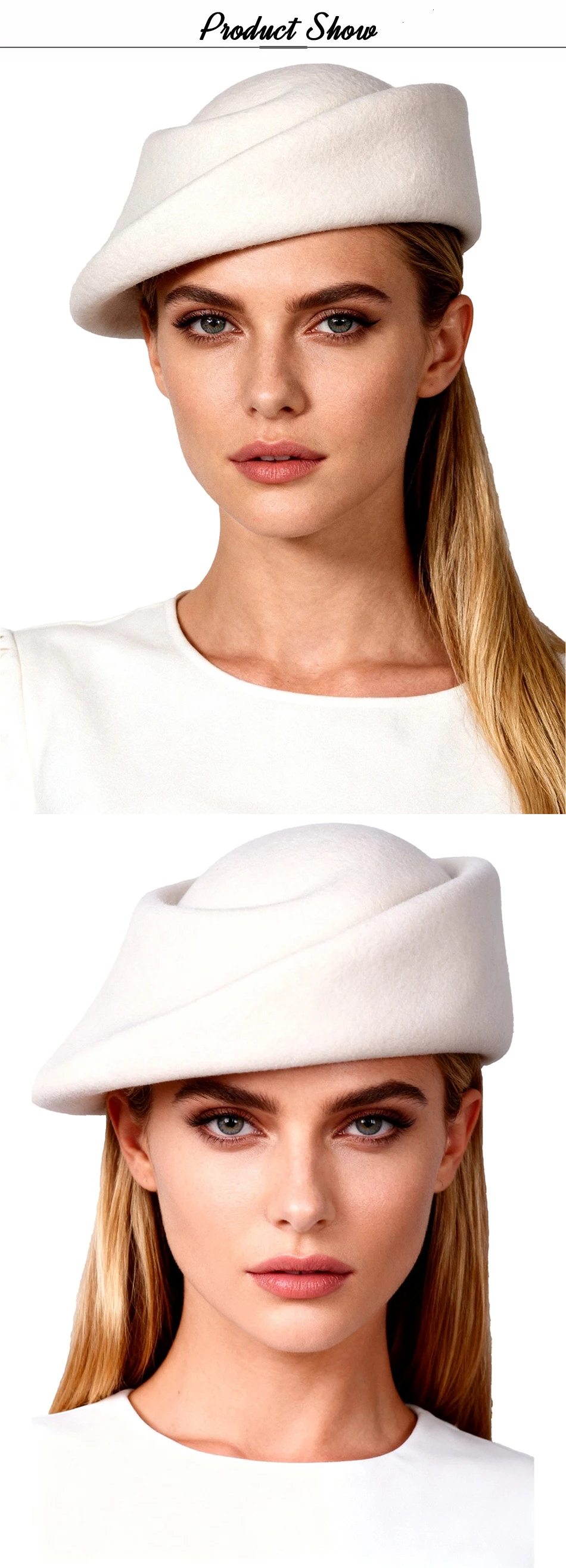 FS Luxusmarke, weiße und lila Wollhüte für Frauen, elegante Hüte für Teepartys, Pillbox-Hüte, Winter-Beret, französische Mütze, Sombreros Mujer. – Detail 1