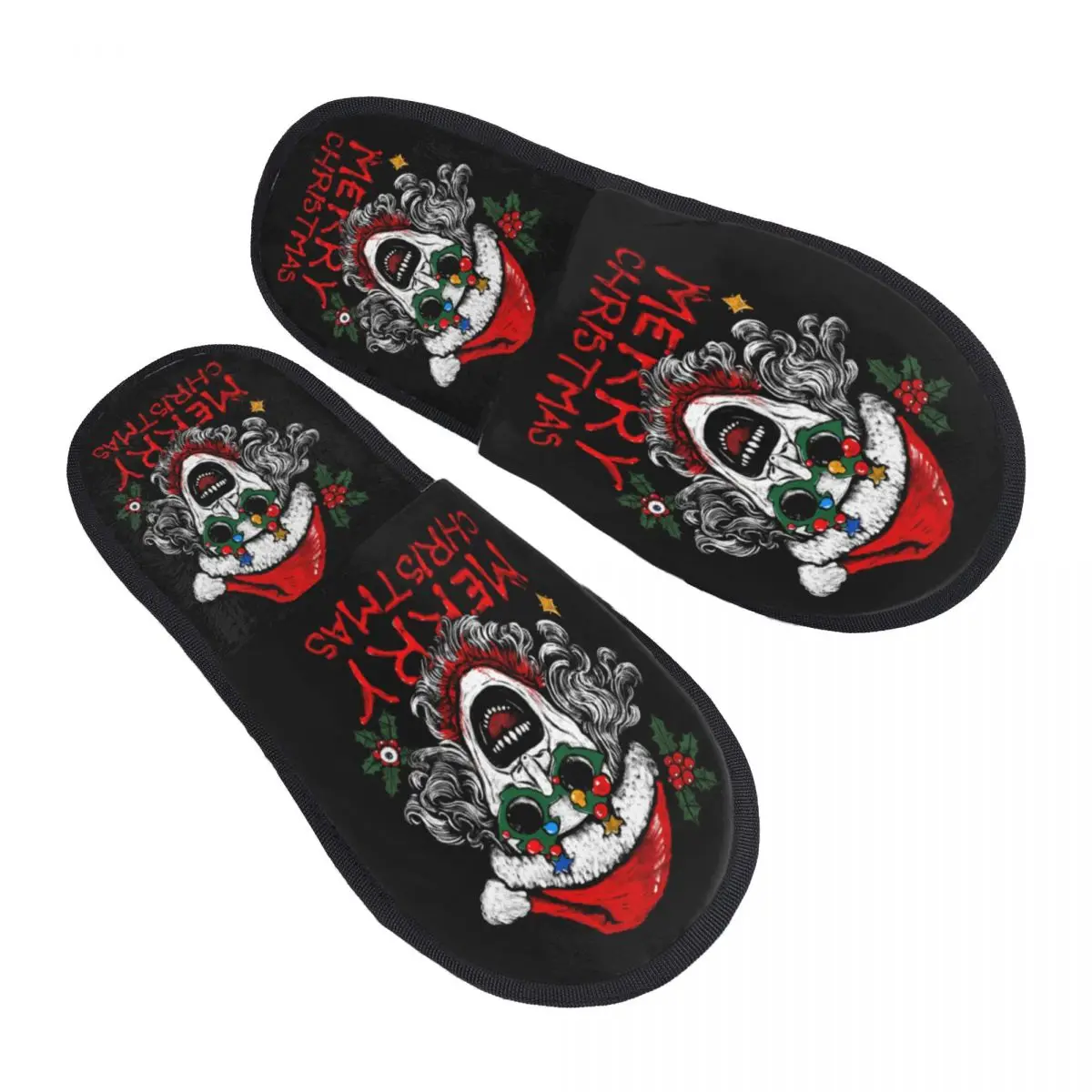 Custom T-Terrifiers Horror Fan Art Soft Memory Foam House Slippers Women Comfy Warm Anti-Skid Slipper