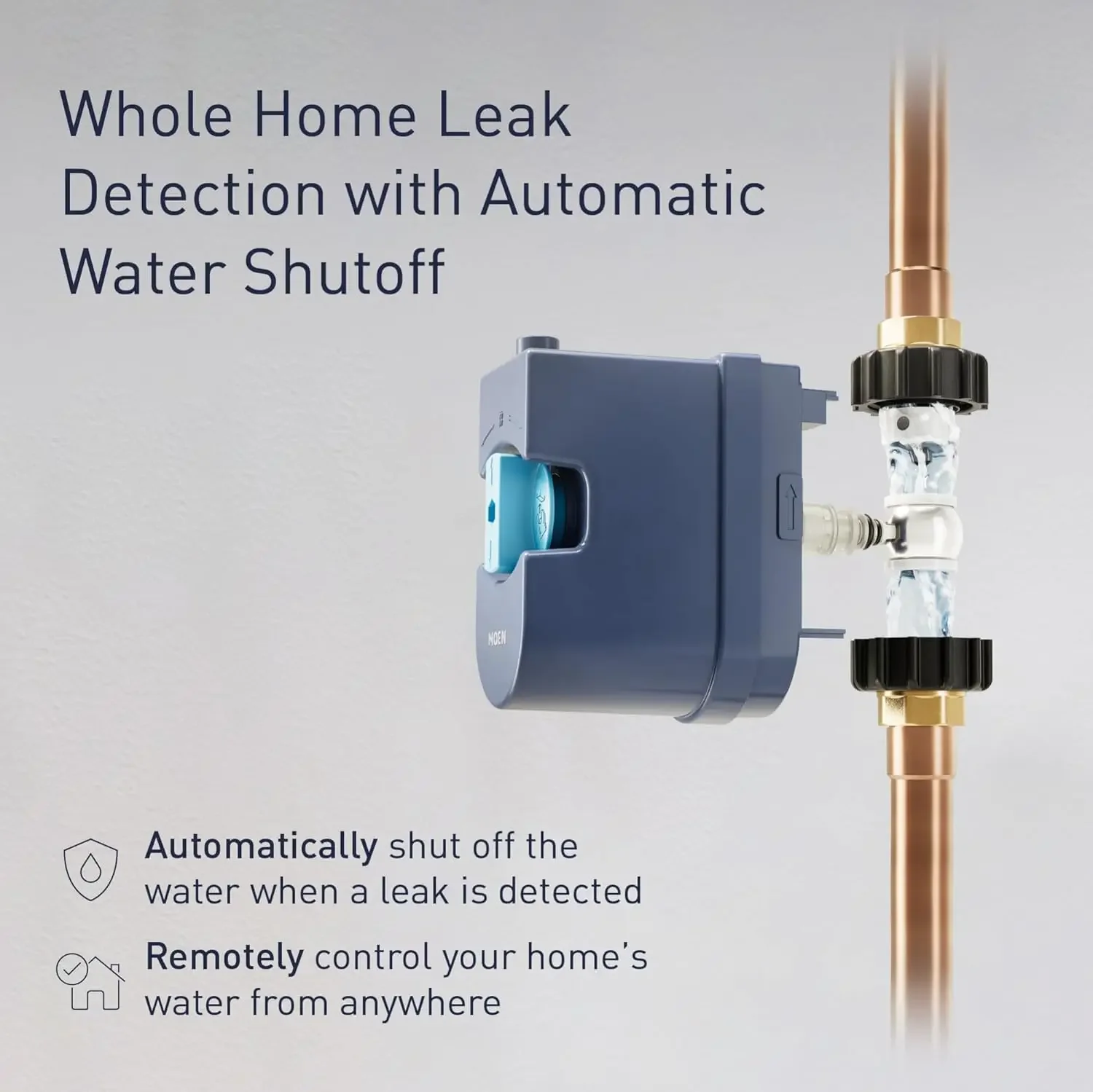 Moen Flo Smart Wasser monitor und automatischer Absperr sensor, Wi-Fi-anges ch lossener Wasser leck detektor für Rohr mit einem Durchmesser von 1 Zoll, 900-006