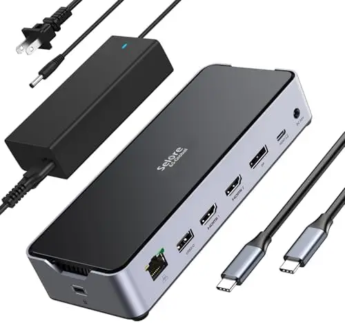 

Portable USB Dock with 3 Monitors & 4K Display, Dual HDMI, Ethernet & More