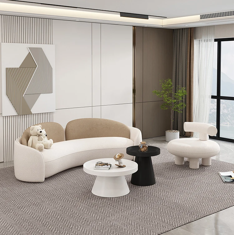 

tk-Nordic Small Family Beauty Salon Reception Sofa Modern Creative Clothing Store Living Room Arc Sofa！