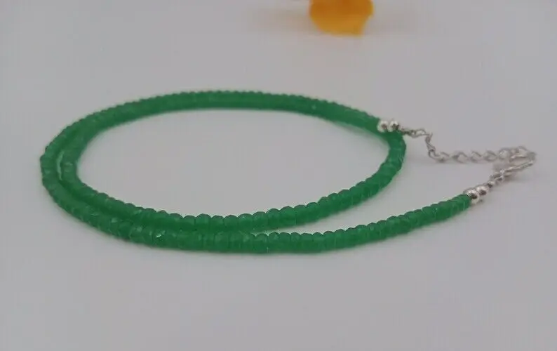 Natural beryl Emerald Beaded Necklace - AAA+ Quality 4-5mm Round Faceted