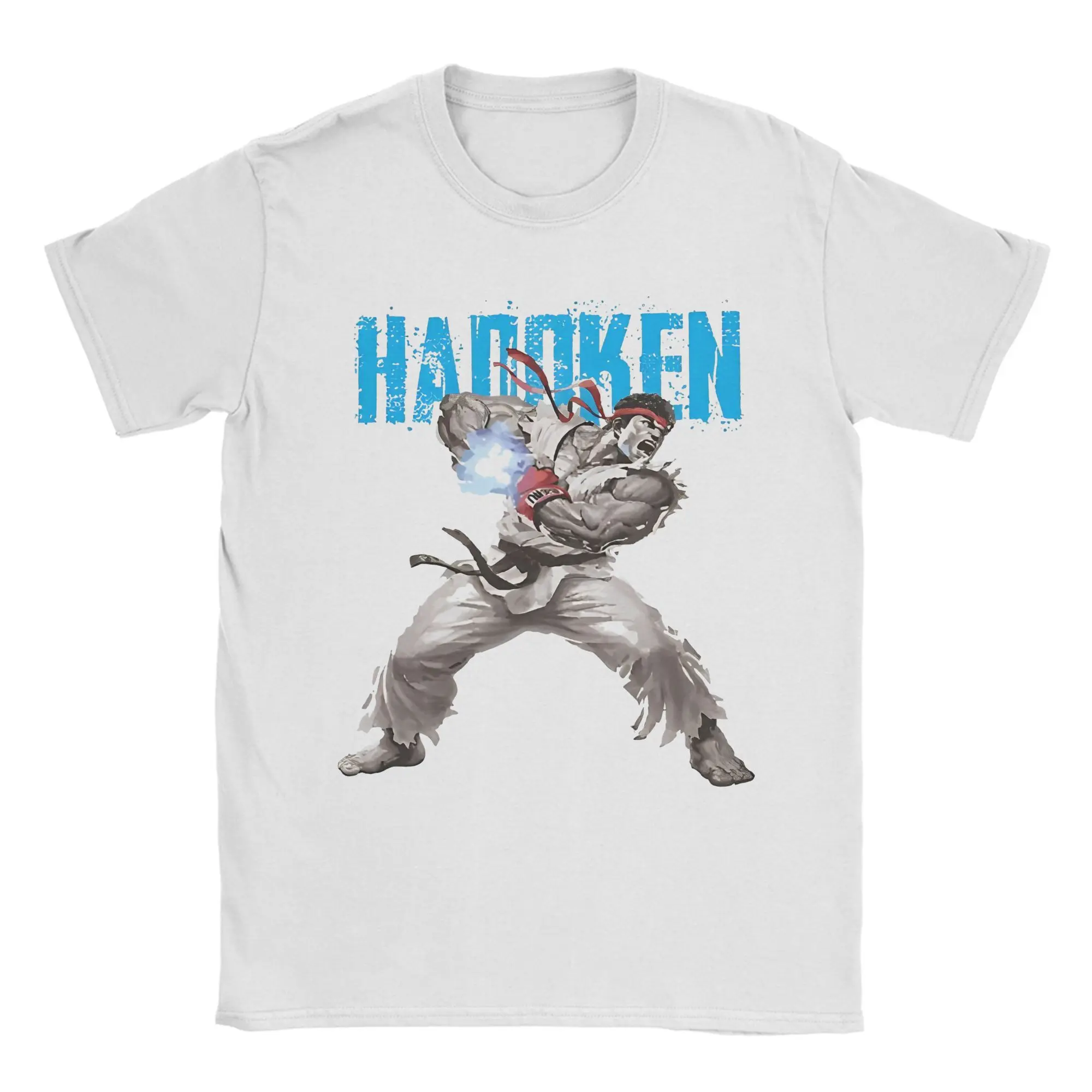 Aesthetic Hadoken  T-Shirt For Men Women Cotton Short Sleeve Streets Fighters Round Neck Summer Clothes