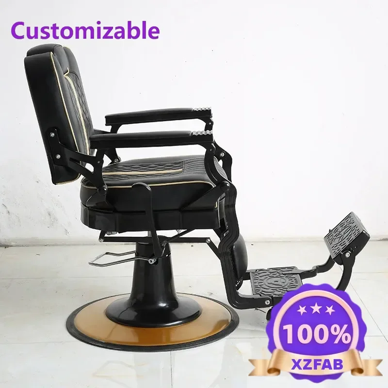 Factory Direct 2026 Barber men's shaving hair chair manufacturer retro oil head down big barber shop cutting salon