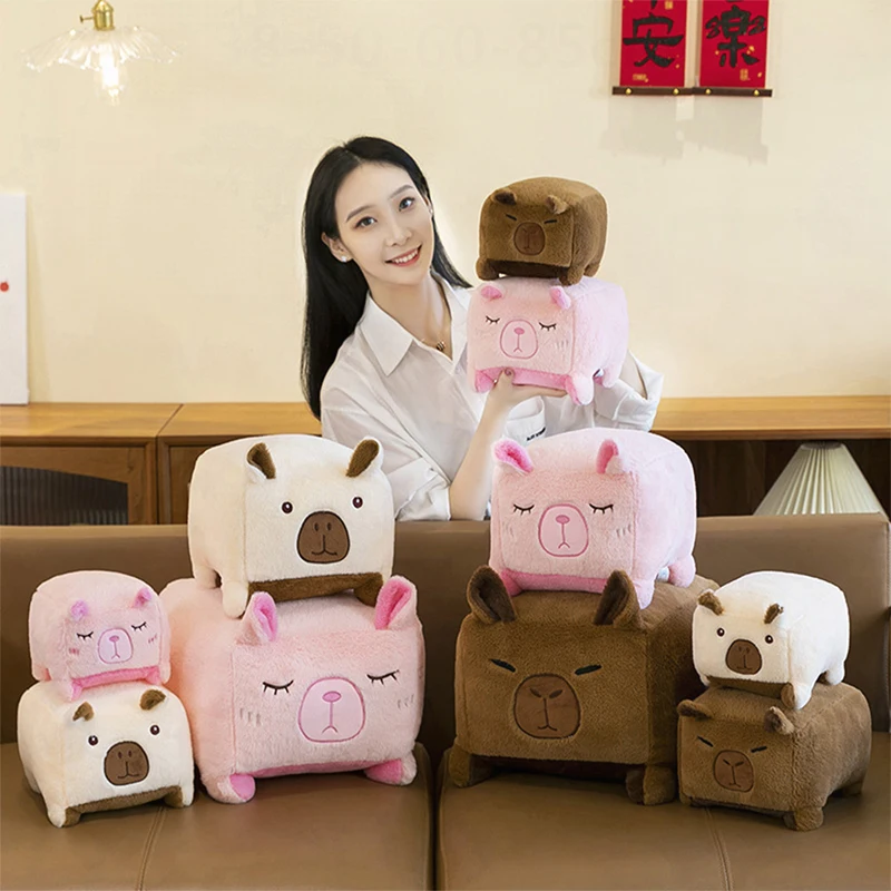 Kawaii Plush Toy Cute Ugly Cuteness Capybara Stuffed Doll Squishy Animal Gift for Kids Birthday Xmas Present 120-128 Characters