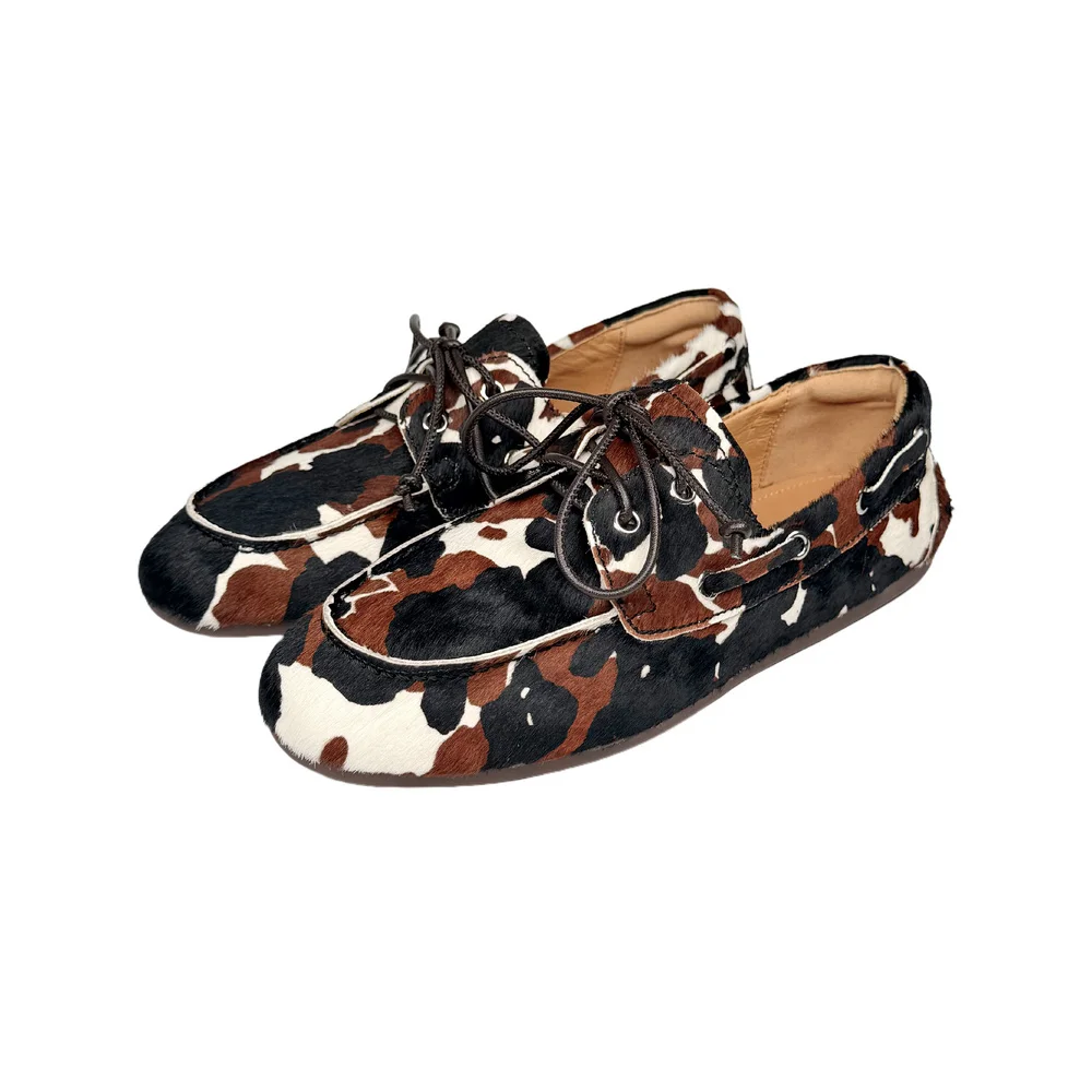 Women’s Suede Lace-Up Loafers with Round Toe (Sizes 35-43)