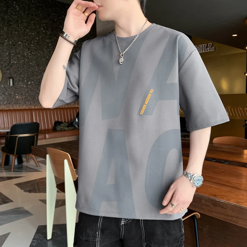 

Мужская дышащая универсальная мягкая футболка для активного отдыха и спорта, летняя модная свободная удобная дышащая футболка