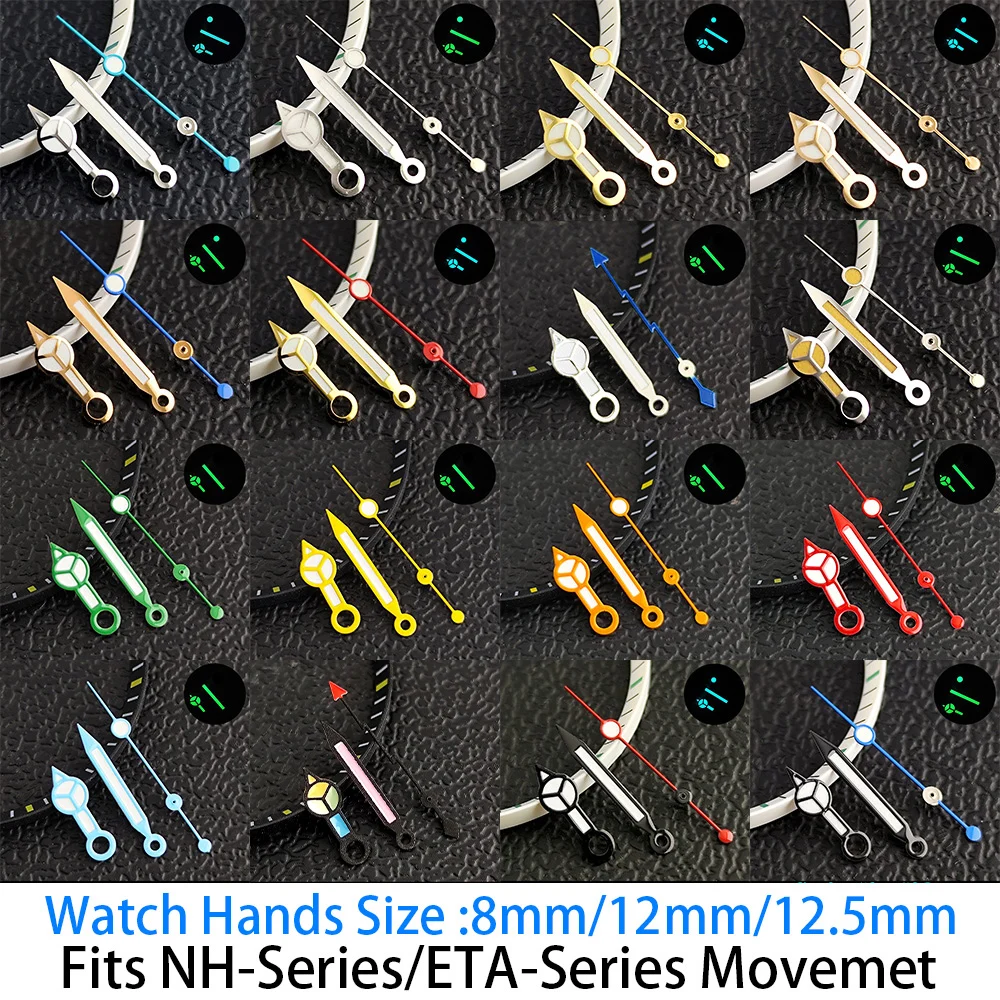 Watch Hands Green/Blue Luminous Hands Fit NH35/ETA2824/ Miyota8285 Movemet Accessories Wristwatches Parts For Man NH35 Hands
