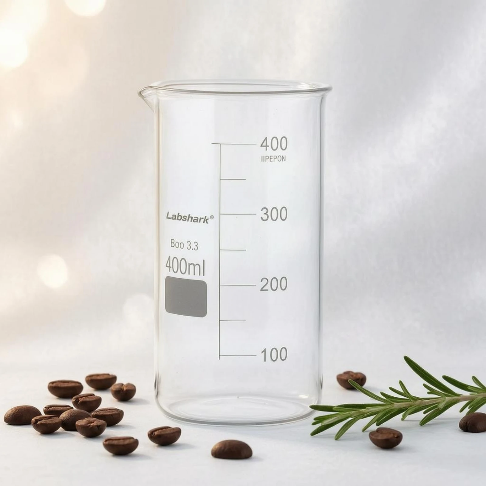 2 Pieces Borosilicate Glass Beaker Pouring Lip Graduated Glass Beaker Laboratory Glassware Set Write-on Label Area