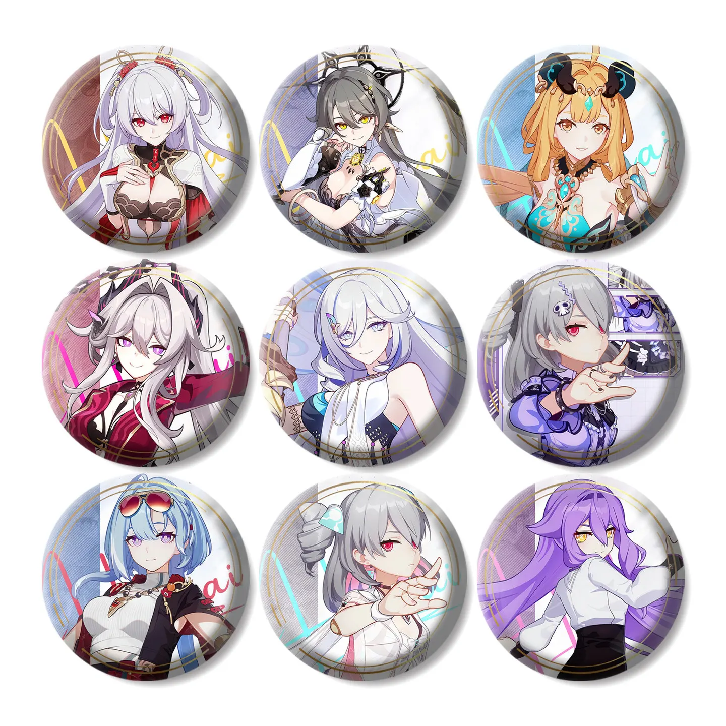 58mm Game Honkai Star Rail Aglaea Anaxagoras Castorice Hyacine Cosplay COSTUME Badge Pin SPTE Tinplate Brooch﻿ Prop