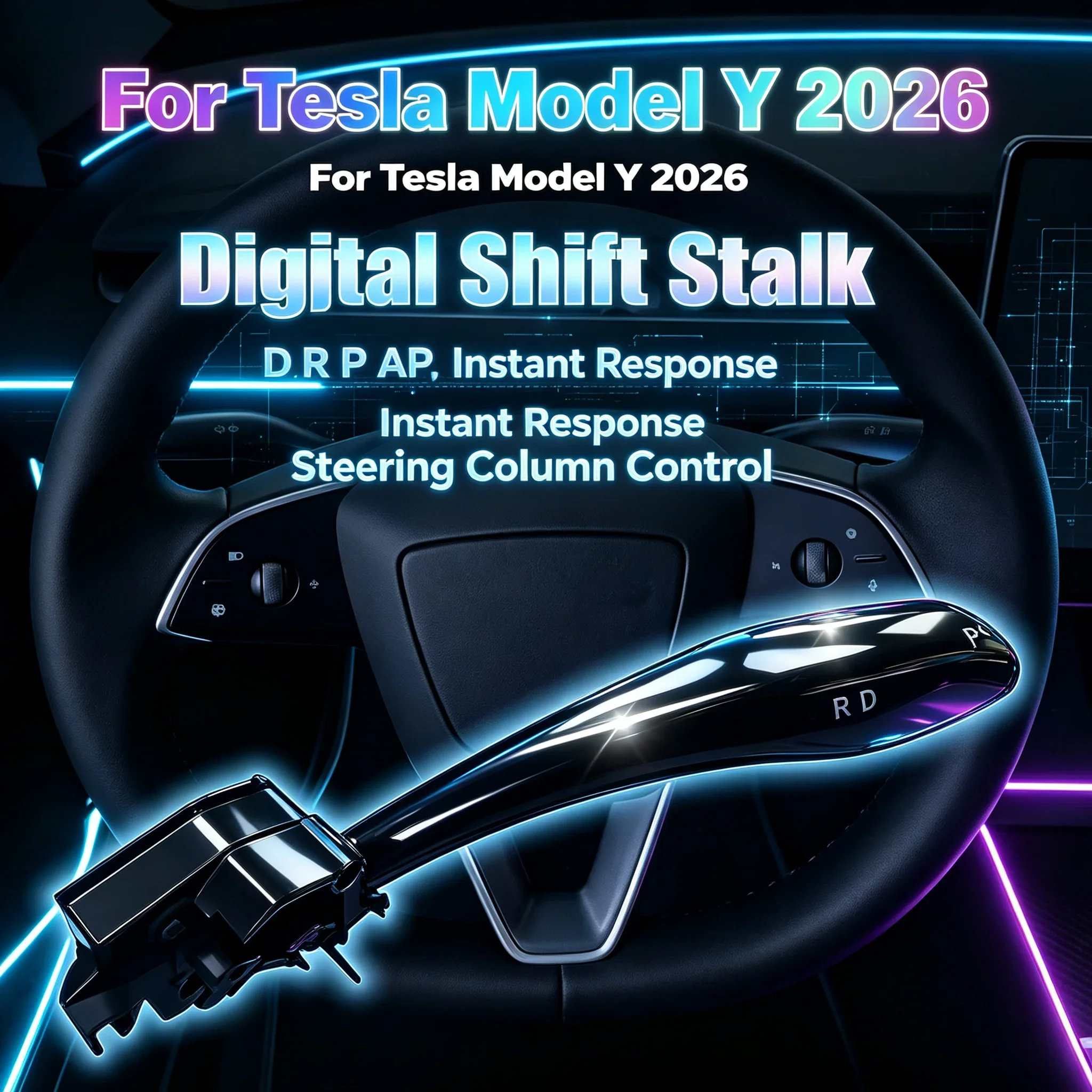 For Tesla 2026 Model Y Juniper Gear Shift Control Stalk Physical D R P Selector Lever Autopilot Indicator Mod Parts Amagi