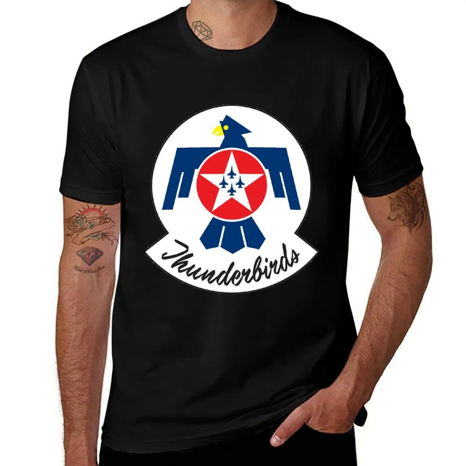 Футболка USAF Thunderbirds Air Demonstration Team, футболки с рисунком, топы, одежда больших размеров, лето 2025, простые футболки для мужчин