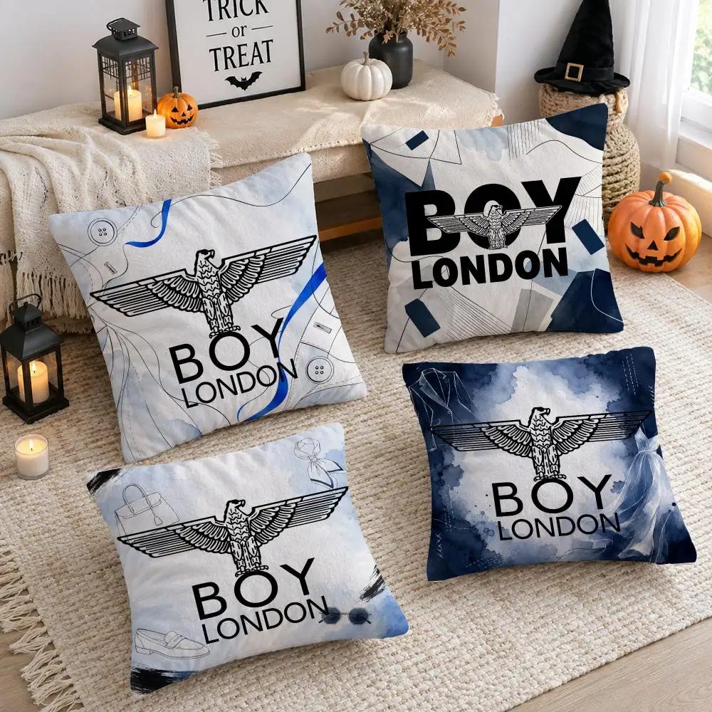 Classic B-Boy L-London Logo Cushion Cover Plush Decorative Pillow Case With Hidden Zipper Cutecore Room Decor For Home