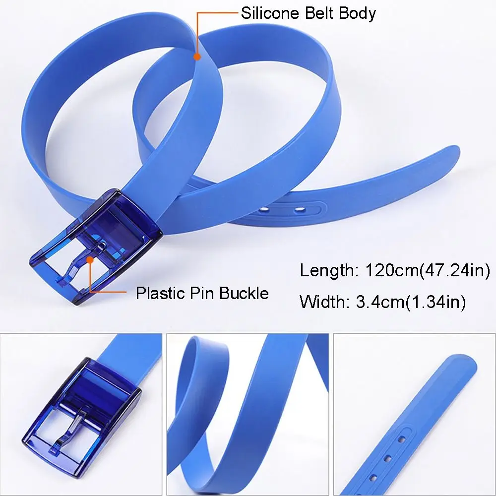 Women Man Unisex Luxury Brand Design Silicone Belt Couple Casual Square Pin Buckle Belt Waist Band