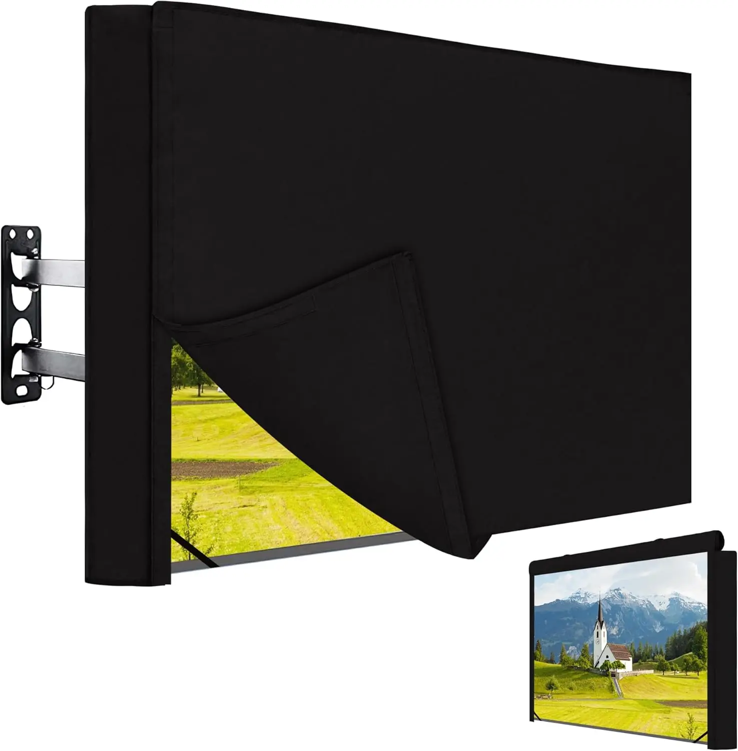 

Outdoor TV Cover with Roll Up Front for 40-43 inch Flat Screen, Black